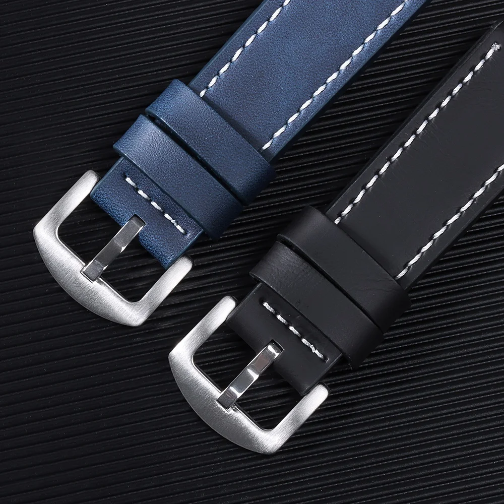 빈티지 가죽 스트랩 정품 가죽 시계 밴드 팔찌 18mm 20mm 22mm 24mm 소 가죽 시계 밴드 시계 액세서리