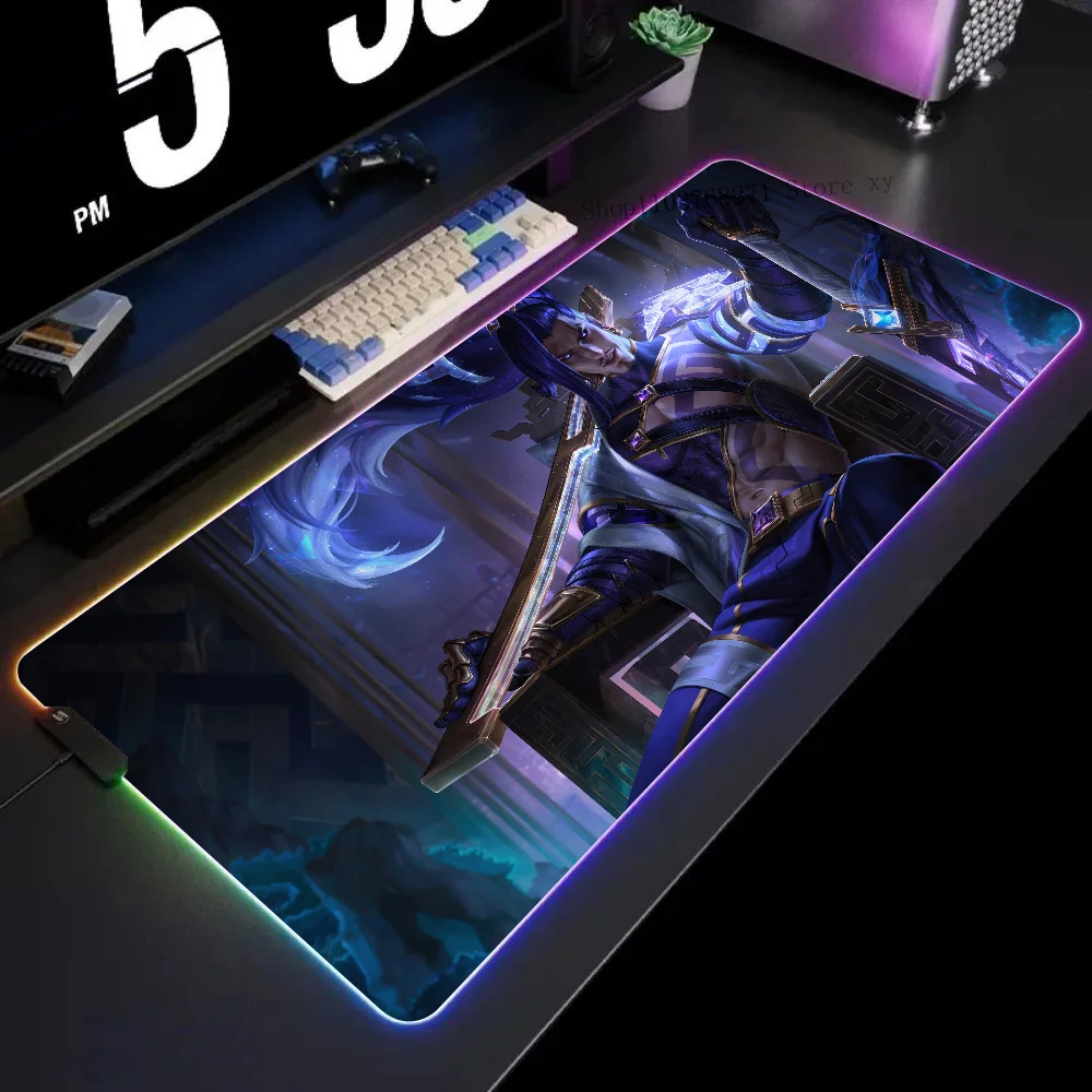 

Yasuo League Of Legends Mousepad XXL RGB Gaming Mouse Pads HD Black Gamer Accessories Large LED