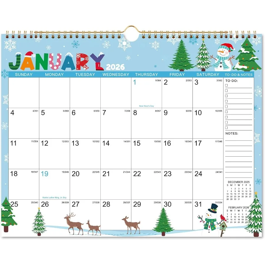 

2026 Calendar - 2026 Wall Calendar January 2026 - December 2026 14.8" x 11.6" 2026 Calendar Planner with Twin-Wire Binding Hang