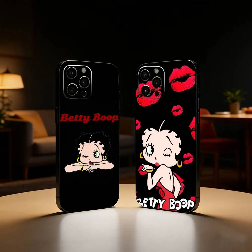 

Anime fashing B-Betty cool Phone Case For iPhone17,16,15,14,13,12 Plus,Max Soft Silicone Black Cover