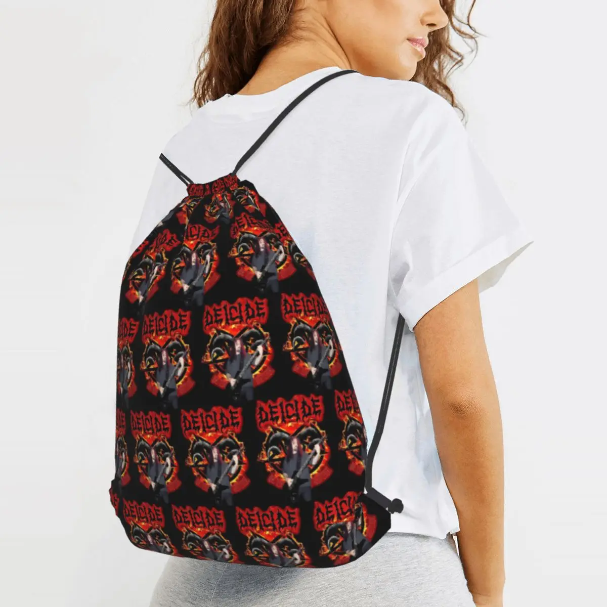 Listening To The Song I Will Make A Ladder Backpacks Portable Drawstring Bags Sports Bag Book Bags for Man Woman School