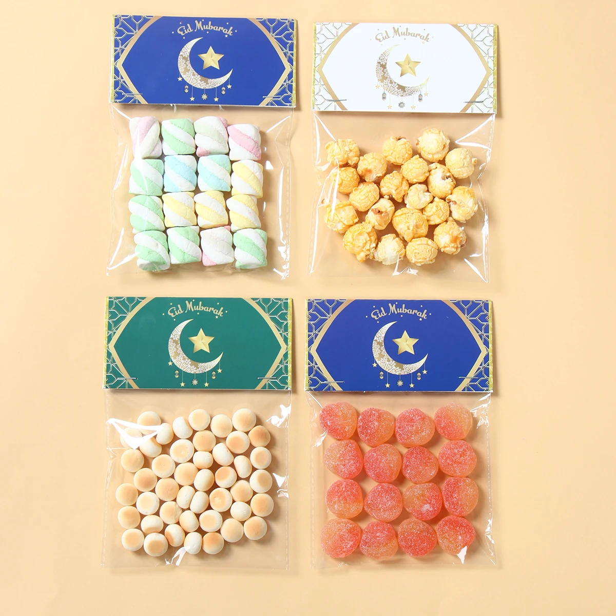 Ramadan Decoration 2025 Treat Bag Topper EID Mubarak Decor Cookie Candy Bag Ramadan Kareem Islamic Muslim Party Eid Al-Fitr Gift