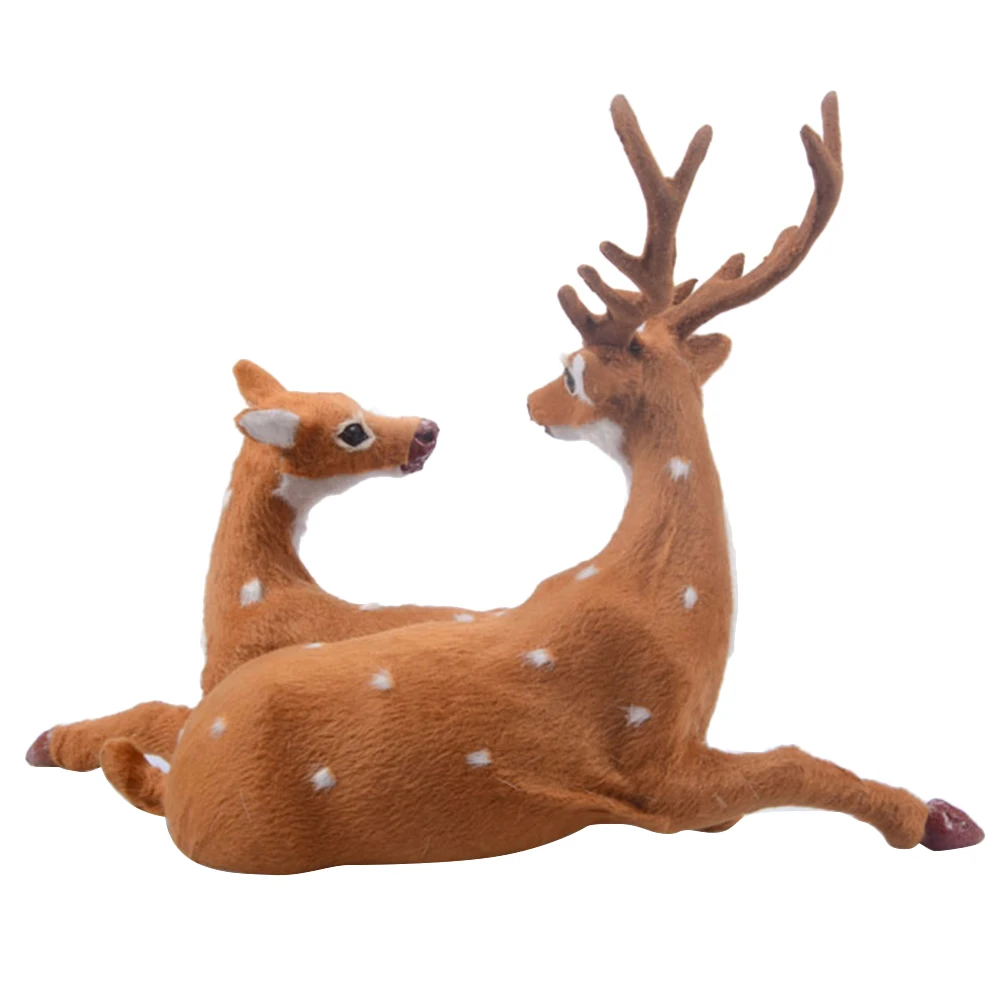 

1 Pair Christmas Couple Deer Desktop Ornaments Home Decorations Living Room Bedroom Study Reindeer Design Gift
