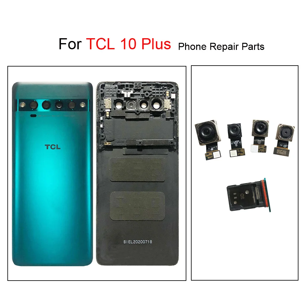 

For TCL 10 Plus Battery Back Cover Door For TCL 10 Plus Phone Housings Frames Case Repair Part With Camera Lens