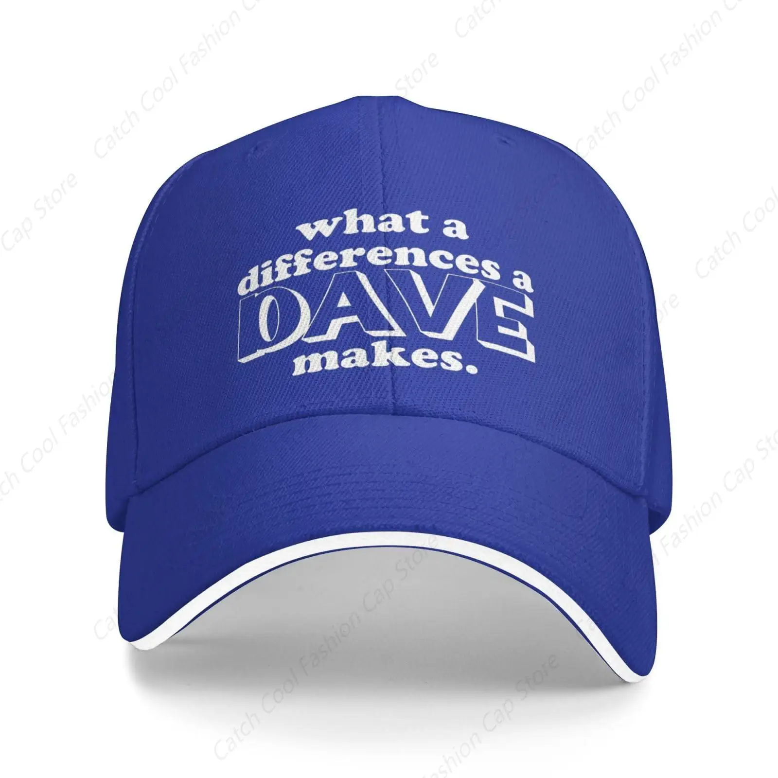 

What A Difference A Dave Makes Baseball Cap Sandwich Brim Hats for Men Women Adjustable Caps Casual Hip-hop Daily Sports