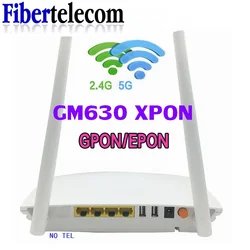 New XPON onu ont GM630 Dual band 4GE WLAN+2.4G&5G without TEL PORT WIFI EPON/GPON ONT English Version Optical network terminal