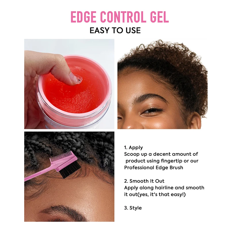 Edge Control Hair Wax, Multi-Color Styling Hair Oil Gel Cream, Moisturizing Hairspray for Curly Hair, 3.52 Fl.oz