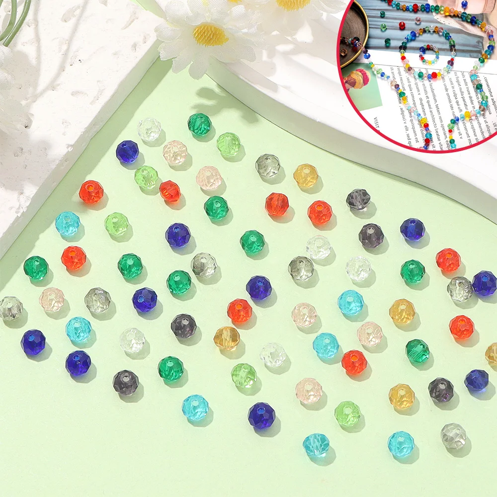 

300 шт. круглые стеклянные бусины с разноцветными свободными бусинами можно использовать для изготовления браслетов своими руками, ожерелий, ювелирных изделий, 6 мм, 8 мм, 10 мм