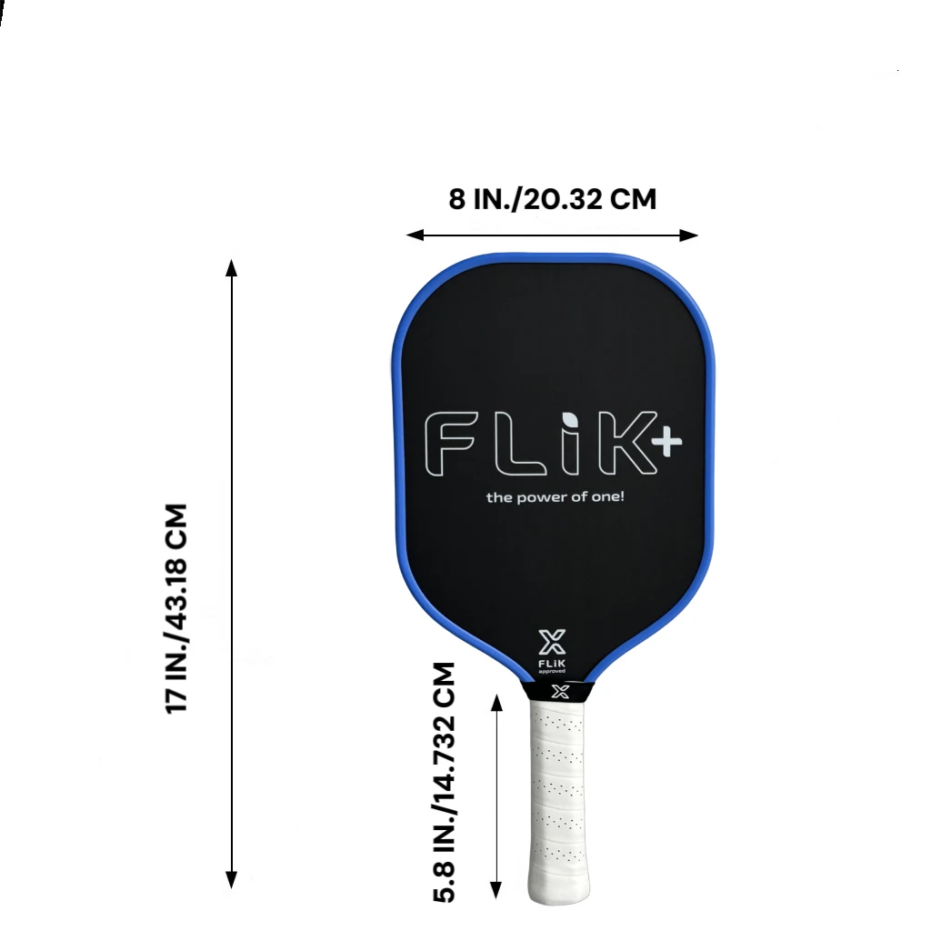 FLIK+ T700 Pagaia per pickleball in fibra di carbonio, superficie strutturata, nucleo di alimentazione ai polimeri 14 mm, forma a corpo largo, potenza e controllo bilanciati