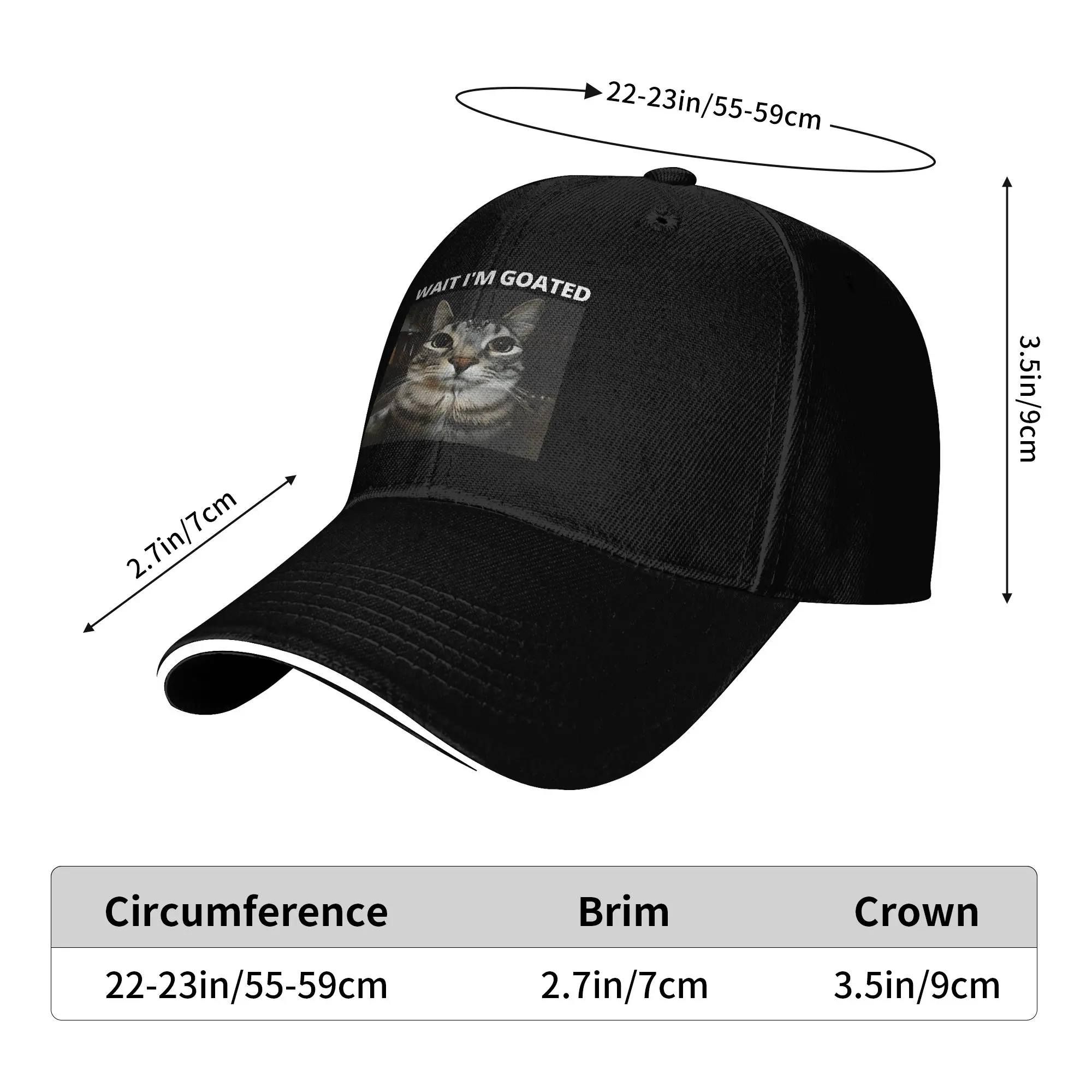 Summer Wait Im Goated Cat Meme Baseball Cap  Outdoor Gym y2k Retro Design Sun Trucker Hat Unisex-Teens Adjustable Baseball Caps