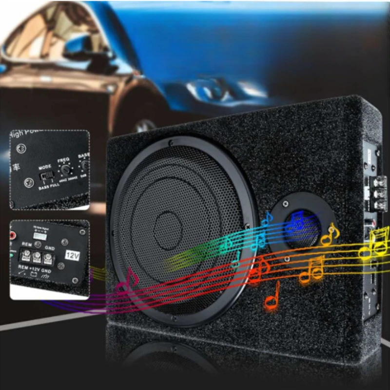 12V Car 8-Inch  Ultra-Thin With Tweeter Subwoofer Built-In High-Power Subwoofer Vehicle-Mounted Subwoofer