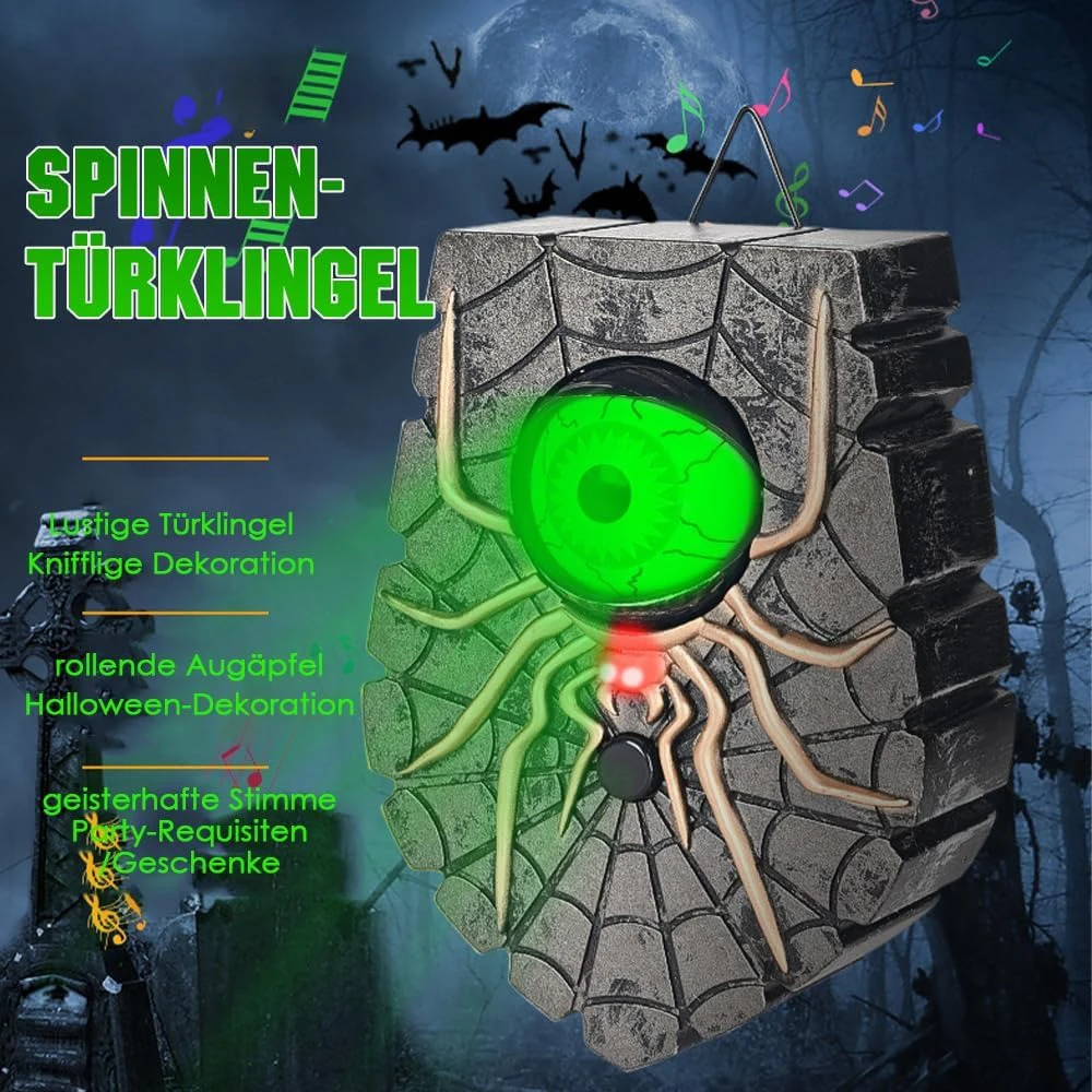 Halloween Eye Movement Horror Mood Campanello Giocattolo Festa Corridoio Porta Illuminazione domestica Figura sonora Puntelli Ornamenti Collezioni di regali