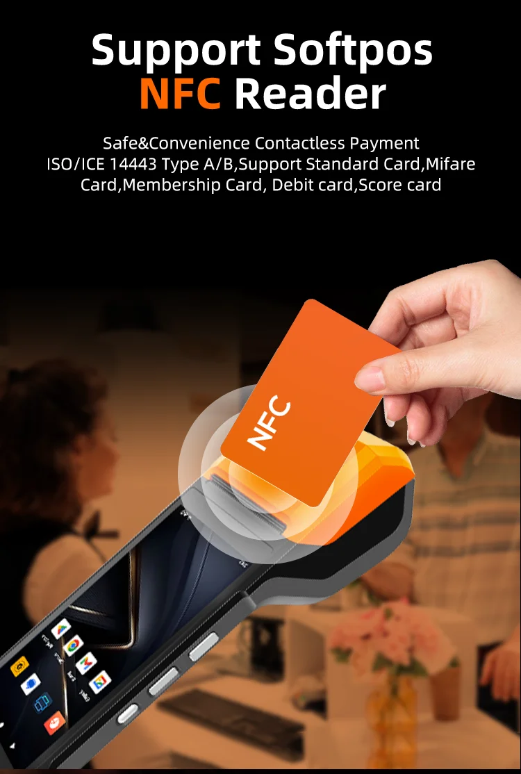 Picture 4: Android 13 OS 2+32GB DDR4 Handheld Pos Terminal Order Receiving Pos Machine Touch Mobile Pos Systems