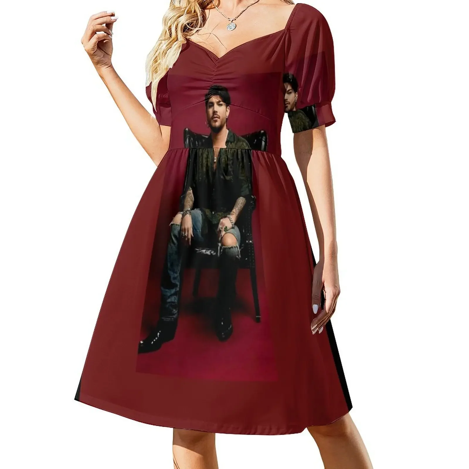 

Hot Adam Lambert Short-Sleeved Dress Dress for girls dress for women