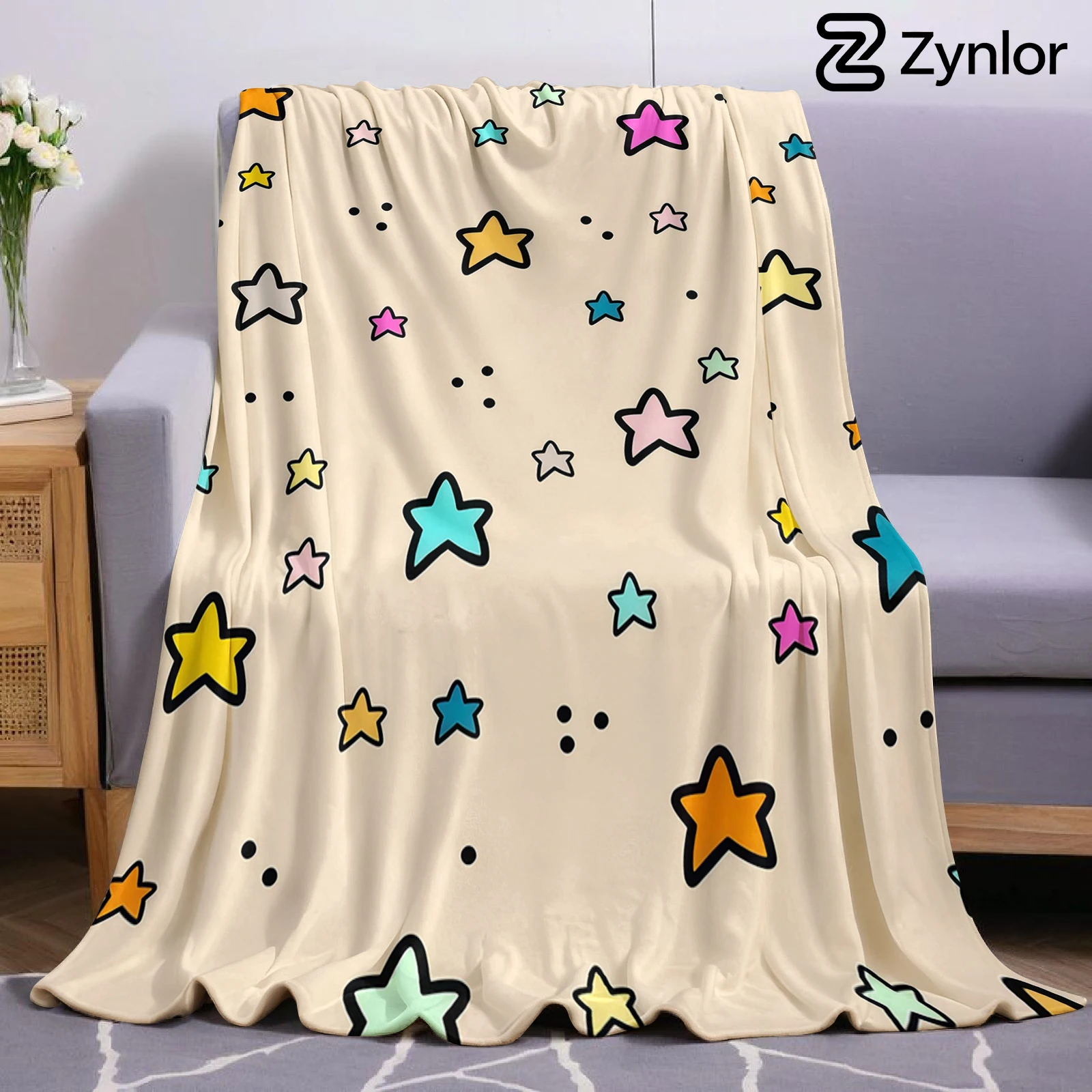 Starry Sprinkle Christmas Fleece Throw Blanket Soft Warm Cozy Xmas Home Decor for Bed Sofa Couch Holiday Present