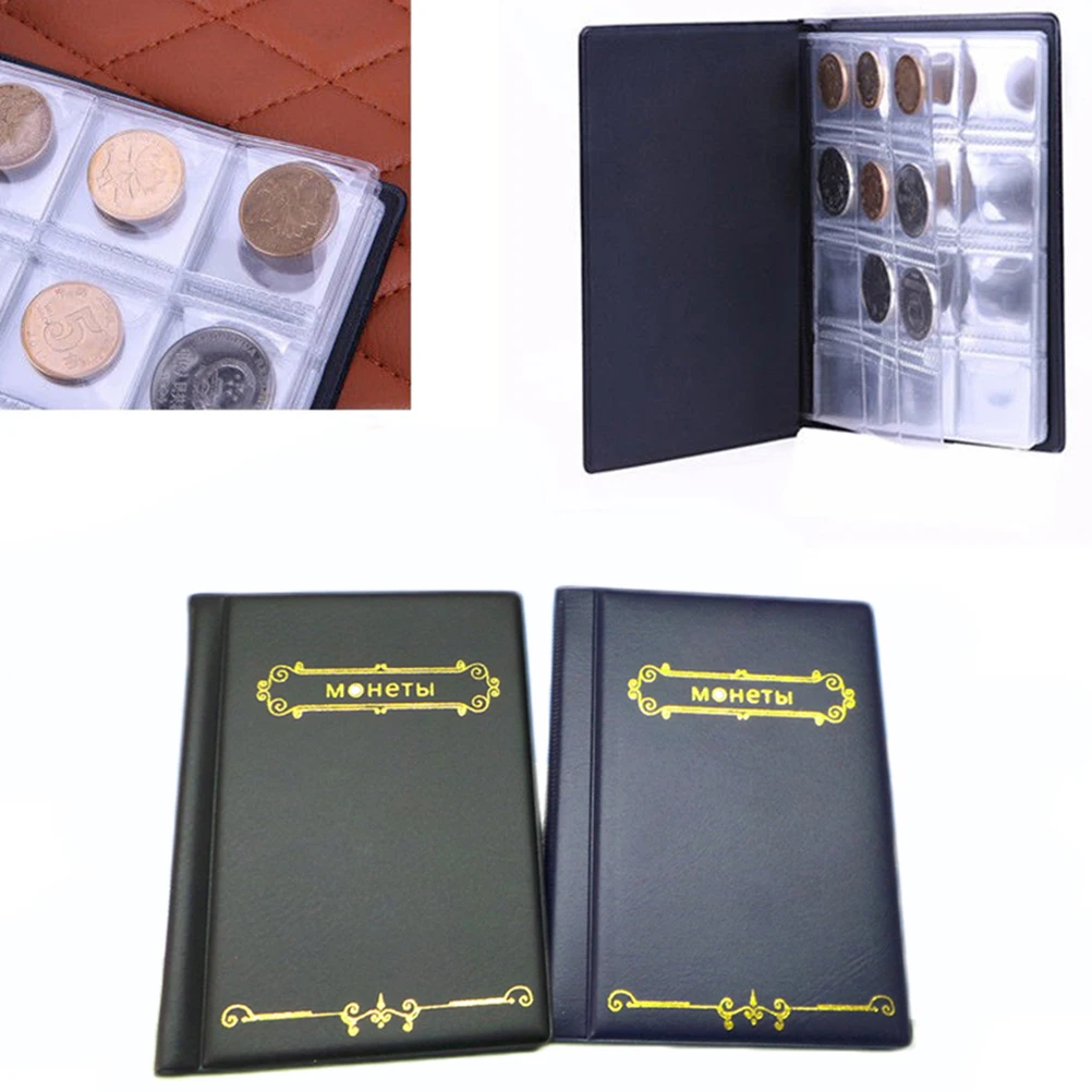 

120 Pockets Coin Collection Book Black Storage Album Holder Photograph Transparent Pockets Collectors