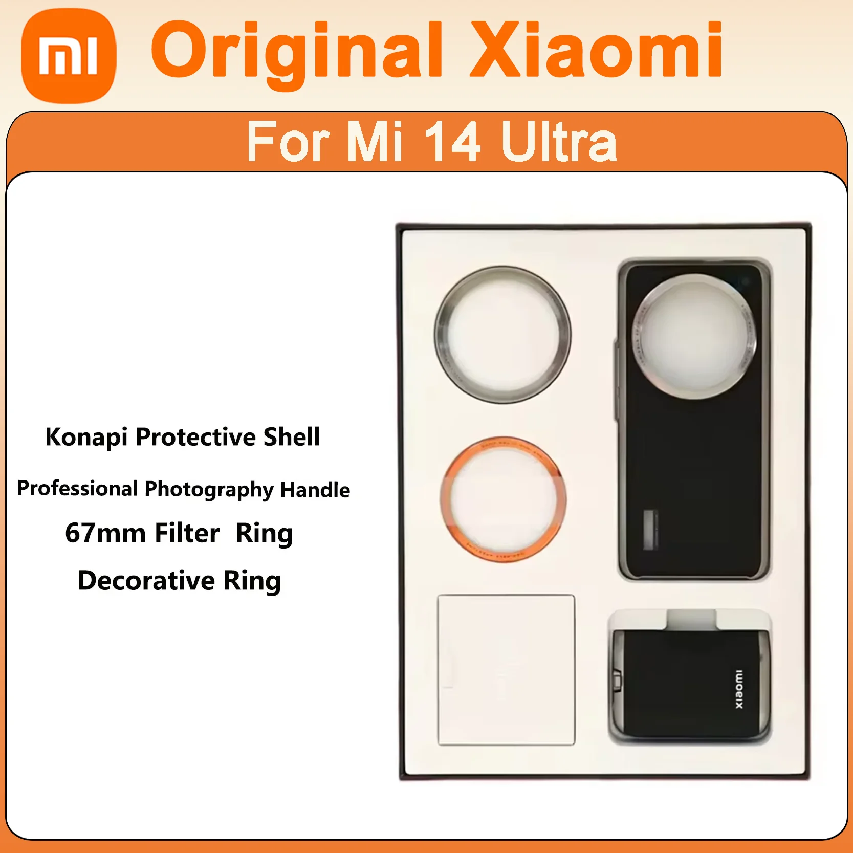 

Оригинальный профессиональный фотонабор Xiaomi 14 Ultra для телефона Xiaomi 14 Ultra В комплект входит беспроводной чехол с ручкой Len, посвященный