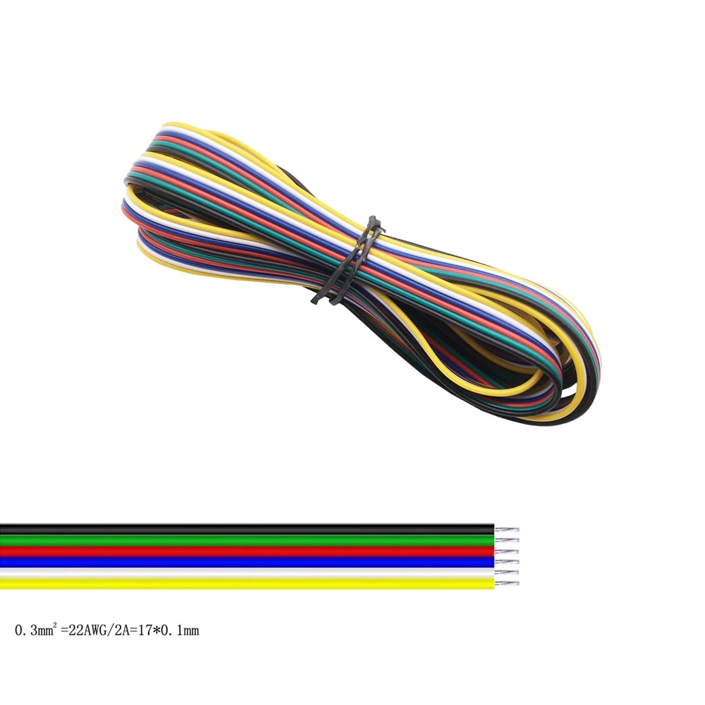 22AWG Led Cavo di Filo 2Pin/3Pin/4Pin/5Pin Per WS2812B WS2811 5050 2835 5730 Luce di Striscia del Led