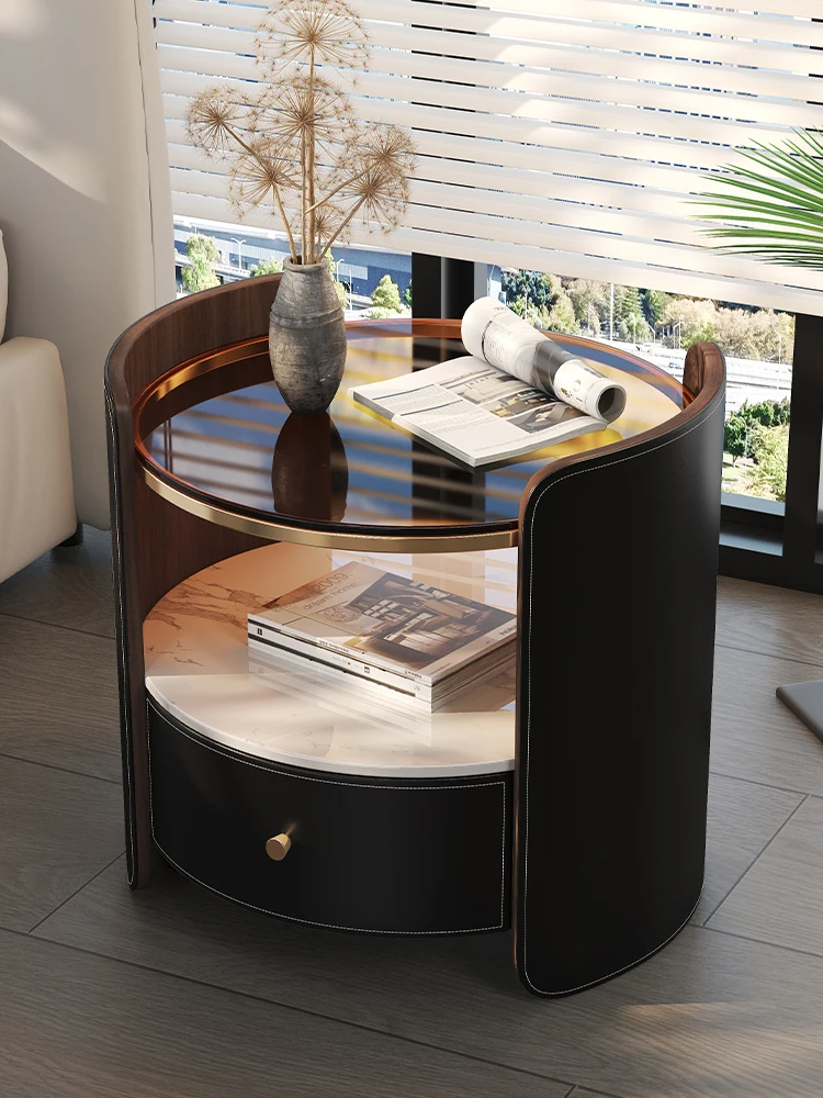 Bedside table Simple and modern round home bedside table