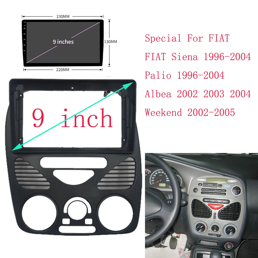 2 Din Auto Stereo Fascia per FIAT Siena/Palio 1996-2004/Albea/ Weekend Car Radio Frame Kit Dash Panel Trim Bezel Faceplate