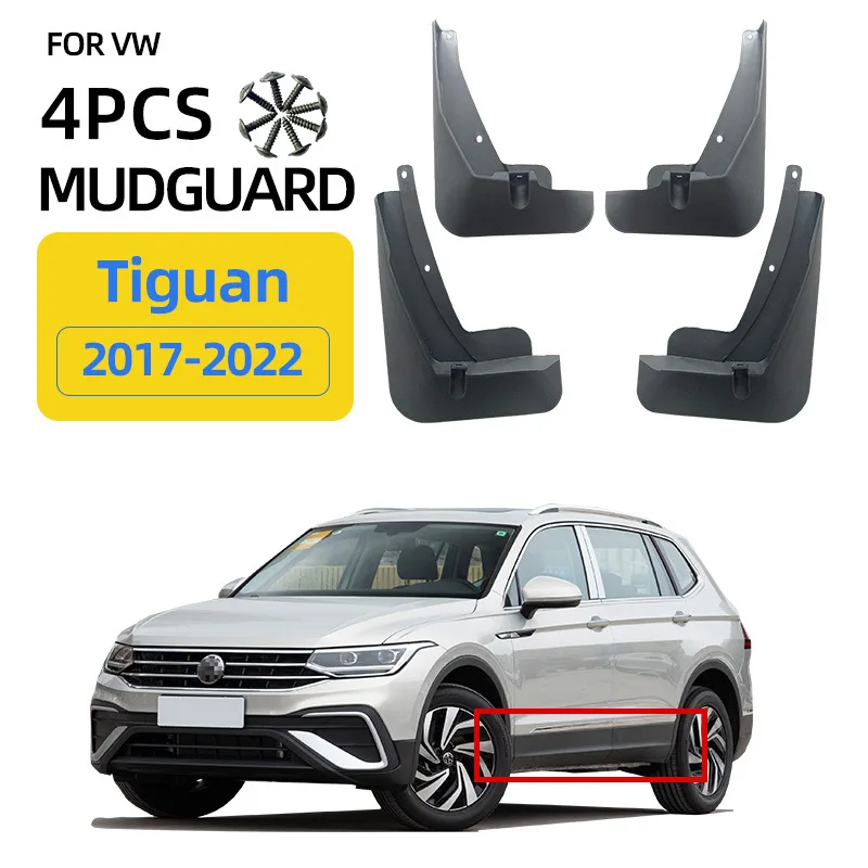 For 2017-2022 Volkswagen TiguanL VW Tiguan Mudguard Mudflaps Front Rear Flares Splash Guards Cover Car Accessoie