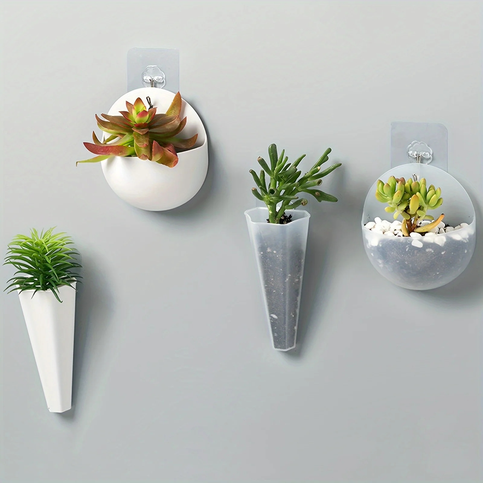 1-częściowy wiszący wazon na sadzarkę, dekoracja ścienna z uchwytem na rośliny, nowoczesny pływający design, duży rozmiar mieści sukulenty Mini Cactus