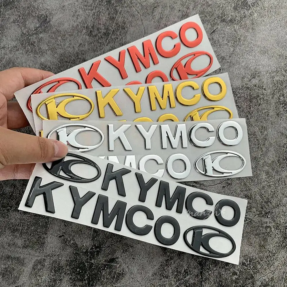 Adesivos 3D para Motocicletas Kymco Agility 50 Ak550 Xciting 250 300 350 400 400S 500, Letras e Emblemas para Tanque
