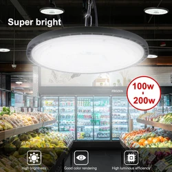 슈퍼 브라이트 LED 산업용 조명, 200W 150W 100W 하이 베이 라이트, IP65 방수 알루미늄, 차고 체육관 공장 창고용