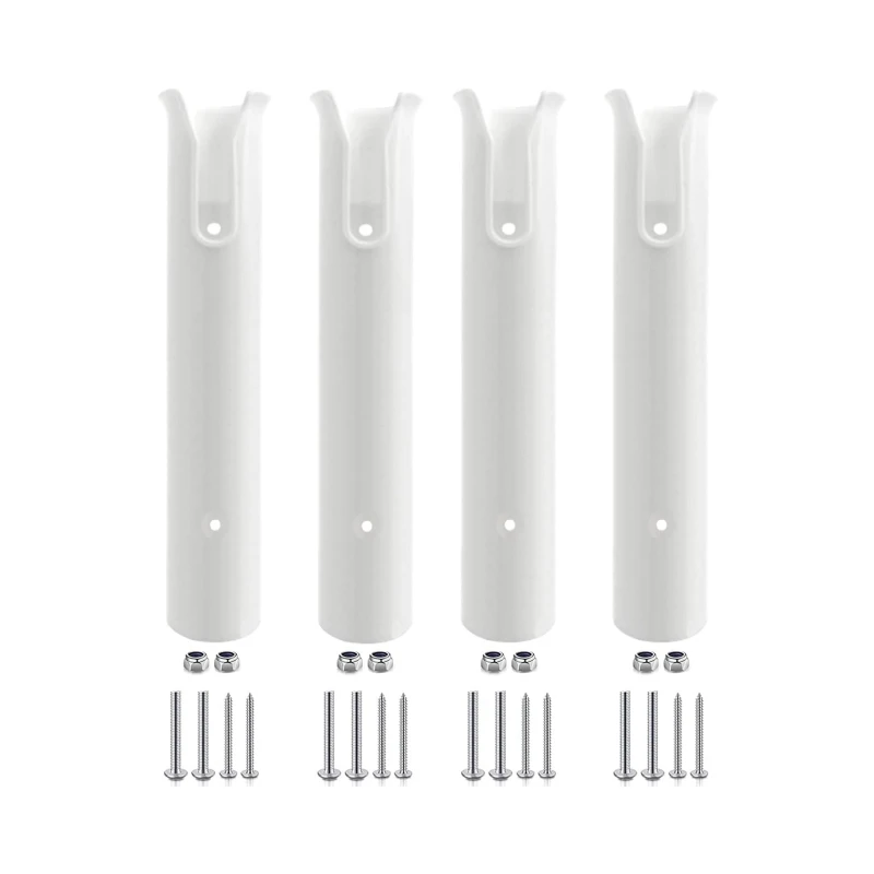 

4 Pcs Fishing Rod Holder Racks Marine White Polyethelene Holds Boat