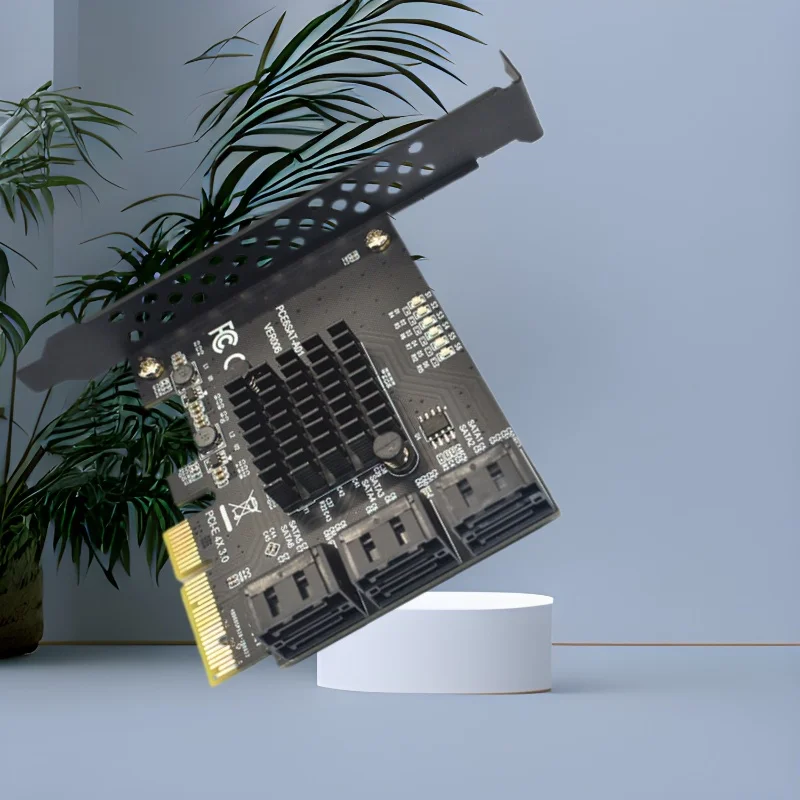 

Riser Pcie Sata ASM1166 Chip PCI Express X4 with Heatsink Cooling 6 Port SATA3.0 6Gbps Sata Pci Express for Desktop PC Computer