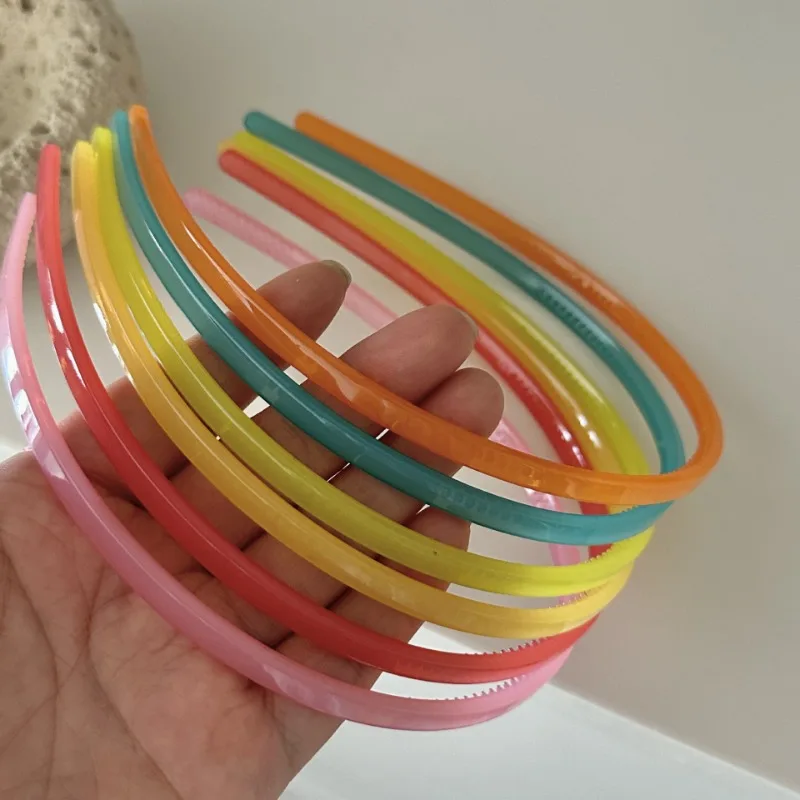 

2pc Fashion Jelly Colored Hairband Cute Korean Colorful Versatile Toothed Headband, High-quality Hair Accessory for Women Girls