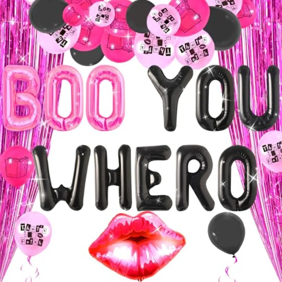 Mean Girl 풍선 파티 장식 Thats Fetch 풍선 Burn Book 배너 Y2K 파티 용품