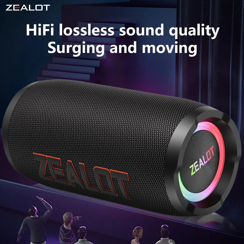 ZEALOT S76 50W ワイヤレス スピーカー、Hifi 音質、RGB ライト