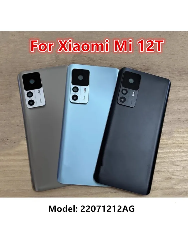 Tylna obudowa baterii Mi12T do Xiaomi Mi 12T, szklana klapka, część zamienna do naprawy + obiektyw aparatu 22071212AG — zdjęcie produktu 7