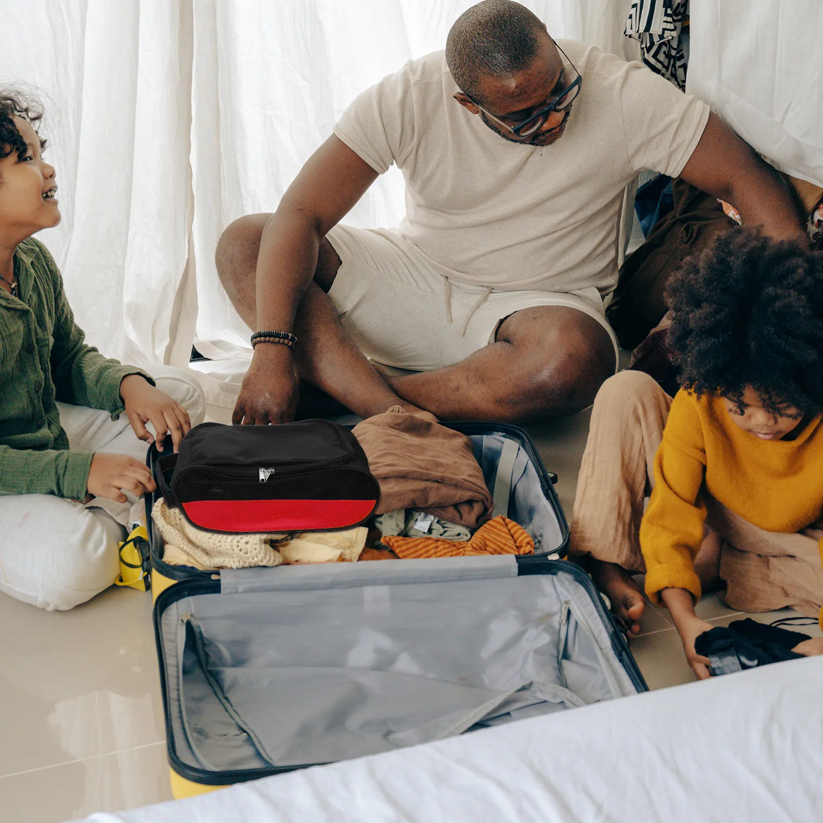 

1Pcs Golf Shoe Bag Breathable Portable Carrying Pouch Waterproof Nylon Storage Large Capacity Handheld Sneakers Travel Outdoor