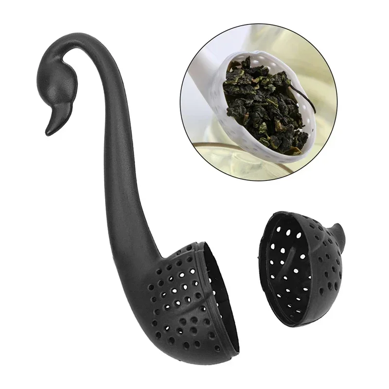 

Kitchen Accessories Durable Filter Safe Strainer Tool Tea Infuser Diffuser Silicone Food-grade Swan Hangs Separator Teaware Tool