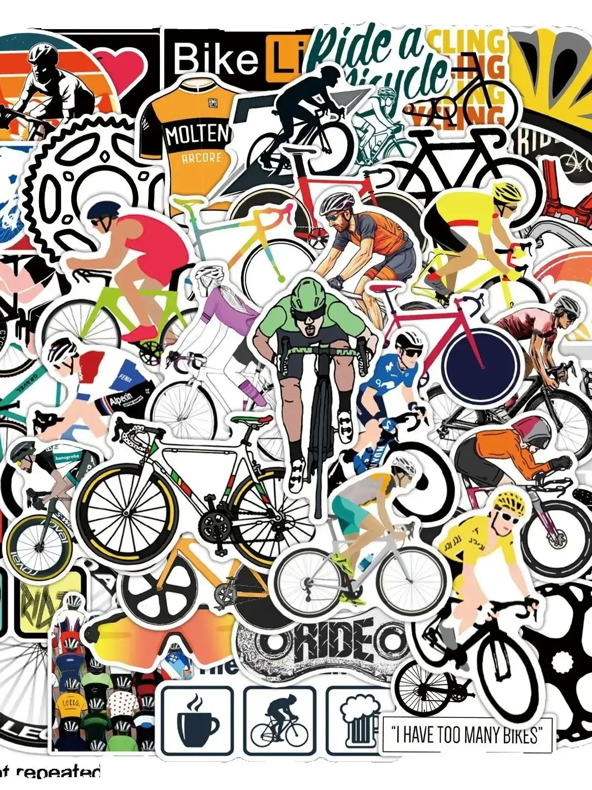 AliExpress NONE 50Pcs Mountain Bike Stickers Outdoor MTB Bicycle DIY Stickers Scrapbooking Phone Luggage Skateboard Waterproof Decals