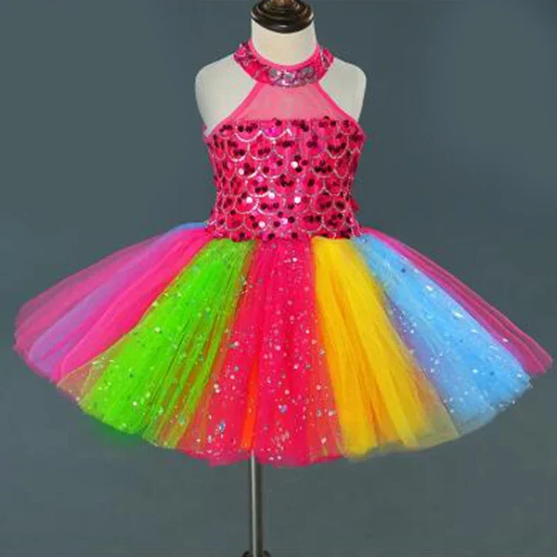 الفتيات newcostume الأطفال pompadour فستان الأميرة الترتر غزل رياض الأطفال فستان جوقة الفتيات أداء الرقص زي