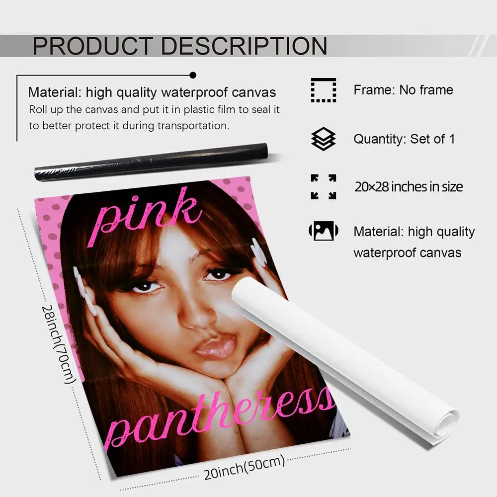 P_PinkpanthereSS ألبوم اللوحة الخط قماش الكتان ملصق جدار يطبع لغرفة المعيشة غرفة نوم مكتب ديكور المنزل