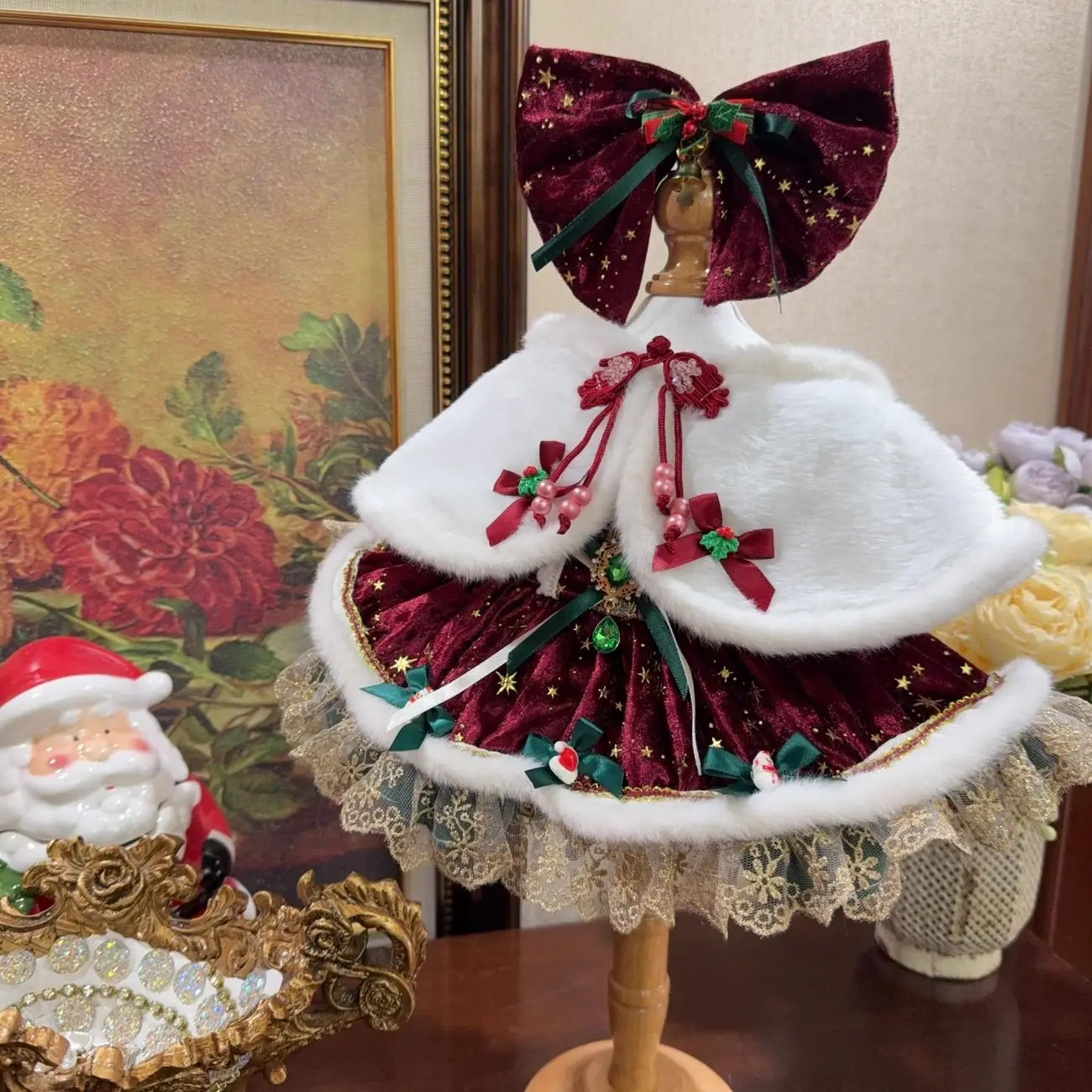 

Xmas Doll Clothes for 17cm Labubu Doll Outfit Designer Luxury Christmas Clothe European Gorgeous Dress Anime Toy Doll Accessorie