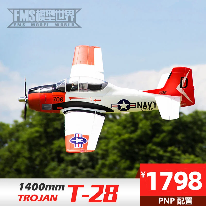 

FMS 1400MM T-28D Electronic Remote Control Model Plane Fixed Wing World War II Theme Trojan Horse Design Simulation Airplane Toy
