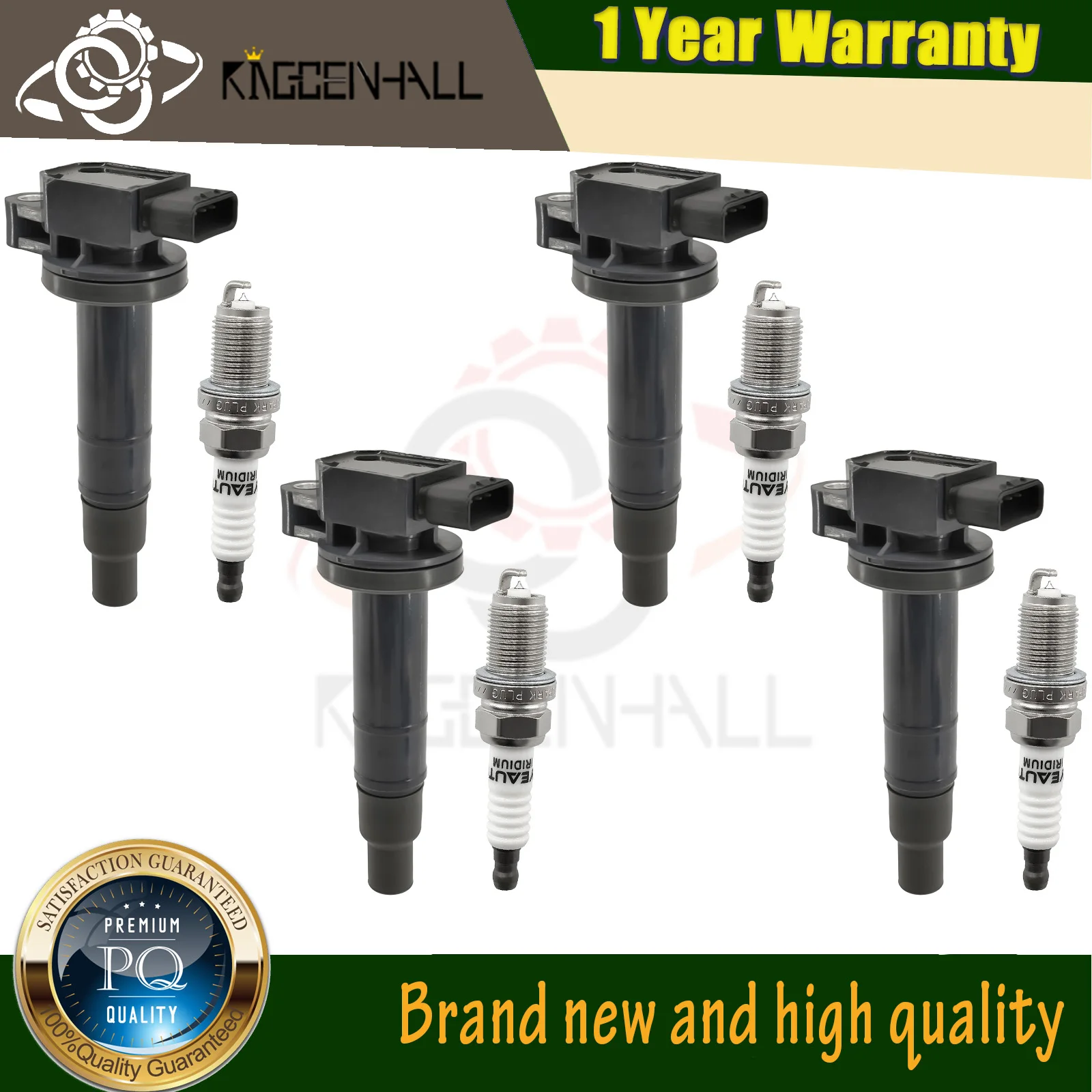 

New 4pcs Ignition Coil&Iridium Spark Plug Compatible With Toyota Echo Prius Yaris Scion XB 1.5L 0040102165 01640-005 ENT960055