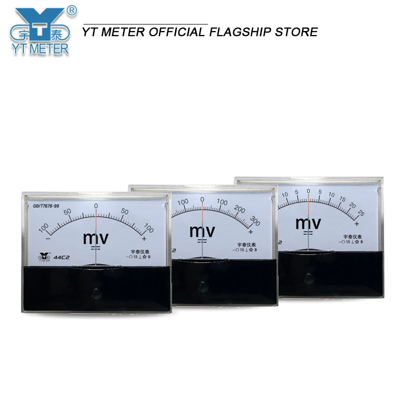 

44c2 positive and negative millivoltmeter voltage ± 20mV 25mV 50mV 75mV 100mV 150mV 200mV 300mV 500mv pointer DC bidirectional -