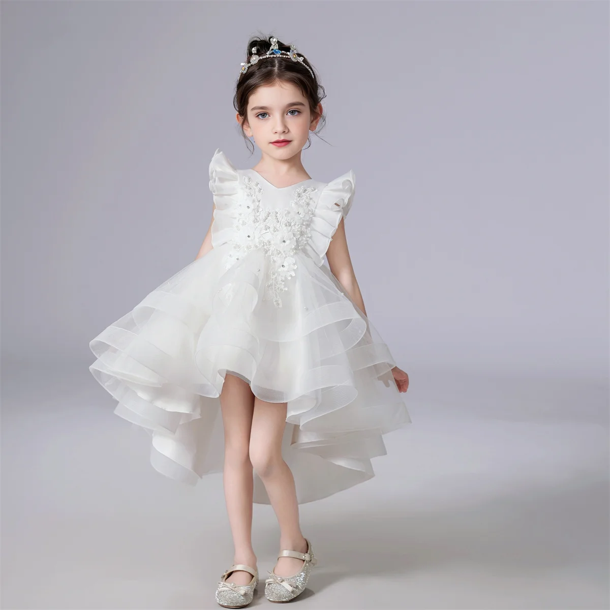 Kids Clothing Children Pageant Wedding Birthday Party Dress Princess Tuxedo Ball Gown Flower Girls\' Trailing Dresses