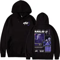 Rapero Milo J 166 Tour 2025 álbum gráfico Sudadera con capucha hombres Hip Hop gótico manga larga sudaderas Vintage sudaderas con capucha de gran tamaño ropa de calle