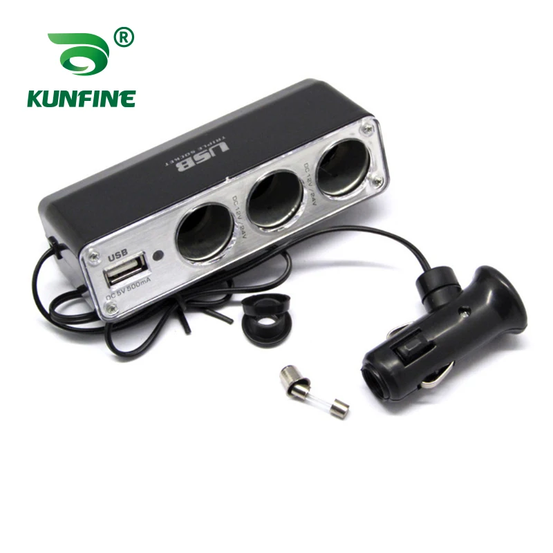 

Car Charger One for Three Cigarette Lighter For Electrical Appliances 50cm Cabel