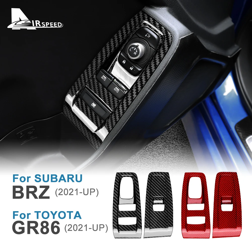 

LHD Real Hard Carbon Fiber Sticker For Subaru BRZ Toyota GR86 2021 2022 2023 Car Door Window Switch Button Panel Interior Trim