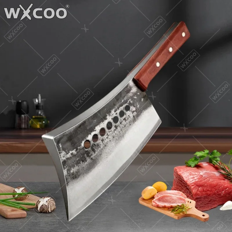WXCOO Bone Cutting Knife Forged High Hardness Knife Meat Cleaver Butcher Knife Kitchen Hand Vegetable Fruit Cutter