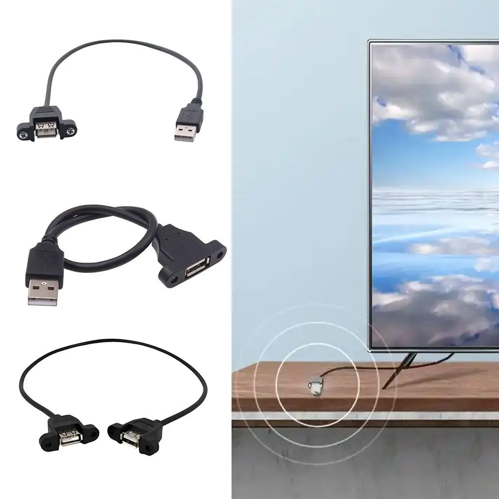 Industrial USB 2.0 USB Extension Cable 28AWG Copper Core Panel Mounting Cable Universal Data Transfer Cable Industrial Control