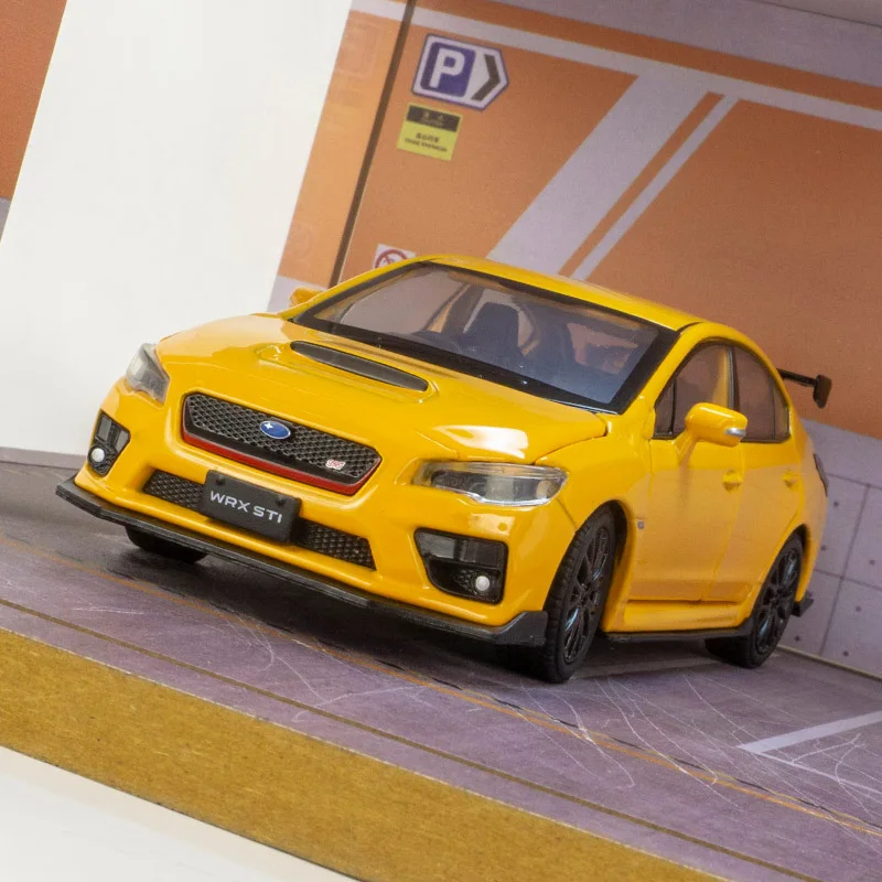 1:32 Subaru STI puertas de coche modelo de carreras de aleación y capó de motor, el maletero se puede abrir como regalo de cumpleaños para niños